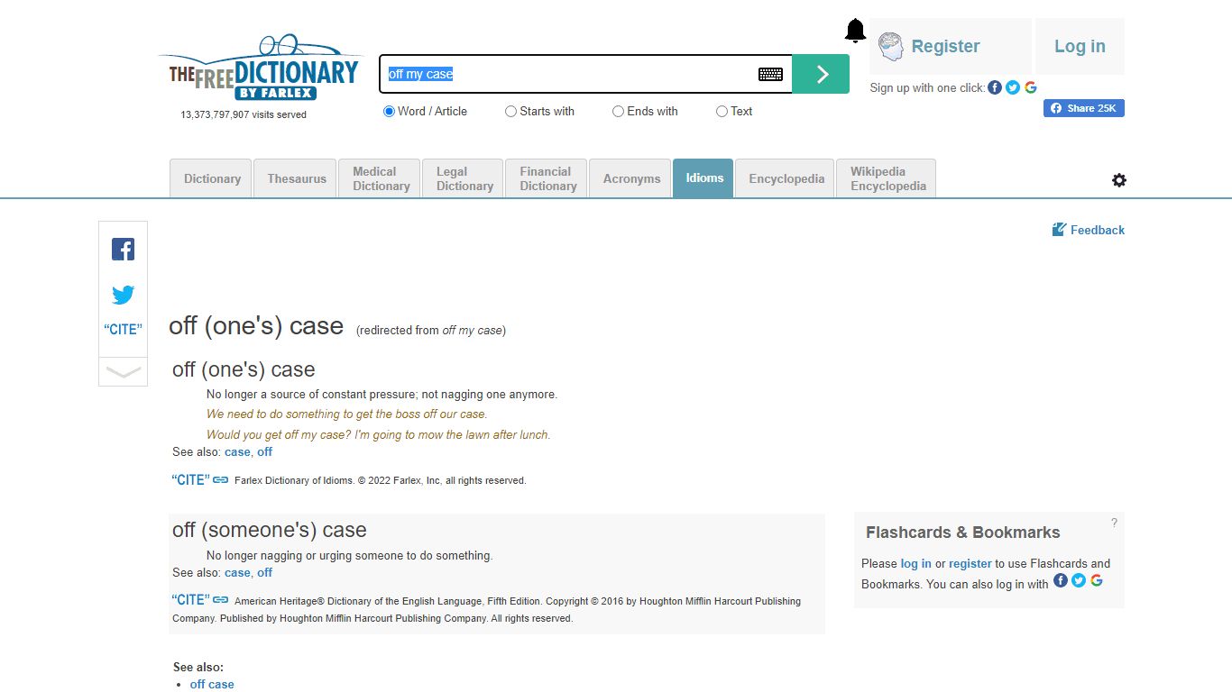 Off my case - Idioms by The Free Dictionary